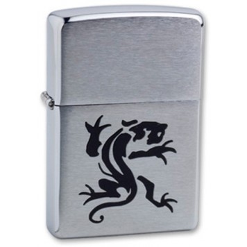 Зажигалка ZIPPO Panther, с покрытием Brushed Chrome, латунь/сталь, серебристая, матовая, 38x13x57 мм