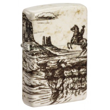 Зажигалка ZIPPO Western Design с покрытием 540 Matte, латунь/сталь, белая, 38x13x57 мм