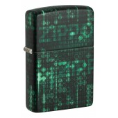 Зажигалка ZIPPO Pattern с покрытием Glow In The Dark Green, латунь/сталь, черно-зеленая, 38x13x57 мм