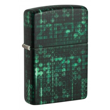 Зажигалка ZIPPO Pattern с покрытием Glow In The Dark Green, латунь/сталь, черно-зеленая, 38x13x57 мм