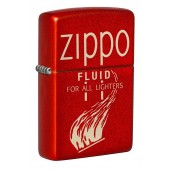 Зажигалка ZIPPO Retro с покрытием Metallic Red, латунь/сталь, красная, 38x13x57 мм