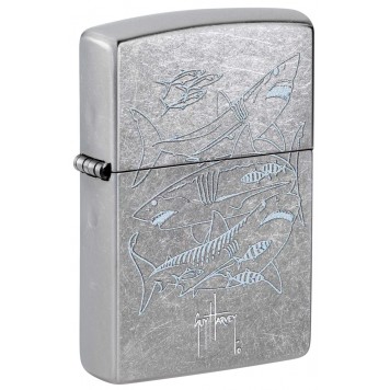 Зажигалка ZIPPO Guy Harvey с покрытием Street Chrome, латунь/сталь, серебристая, 38x13x57 мм