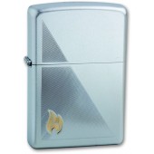 Зажигалка ZIPPO Zippo Flame, с покрытием Satin Chrome™, латунь/сталь, серебристая, 38x13x57 мм