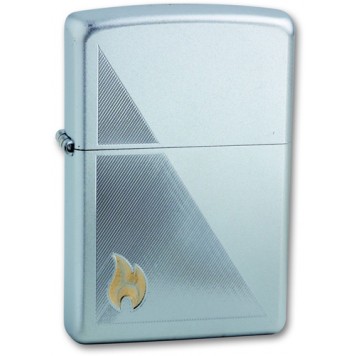 Зажигалка ZIPPO Zippo Flame, с покрытием Satin Chrome™, латунь/сталь, серебристая, 38x13x57 мм