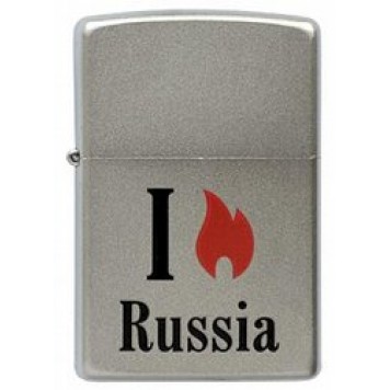 Зажигалка ZIPPO Flame Russia, с покрытием Satin Chrome™, латунь/сталь, серебристая, 38x13x57 мм
