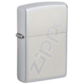 Зажигалка ZIPPO Logo с покрытием Satin Chrome, латунь/сталь, серебристая, матовая, 38x13x57 мм