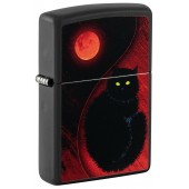 Зажигалка ZIPPO Black Cat с покрытием Black Matte, латунь/сталь, черная, матовая, 38x13x57 мм