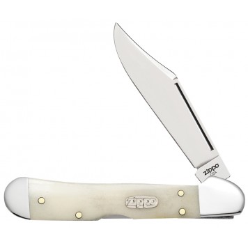 Нож перочинный ZIPPO Smooth Natural Bone Mini Copperlock, 92 мм, цвет слоновой кости + ЗАЖИГАЛКА 207