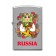 Зажигалка ZIPPO Русская Матрёшка, с покрытием Brushed Chrome, латунь/сталь, серебристая, 38x13x57 мм