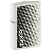 Зажигалка ZIPPO Logo с покрытием White Matte, латунь/сталь, белая, матовая, 38x13x57 мм