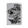 Зажигалка ZIPPO Чёрный окунь, латунь/сталь с покрытием High Polish Chrome, серебристая, 38x13x57 мм