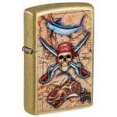 Зажигалка ZIPPO Guy Harvey с покрытием Street Brass, латунь/сталь, золотистая, 38x13x57 мм