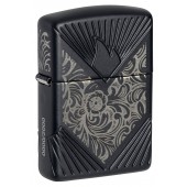 Зажигалка ZIPPO Armor® с покрытием Black Matte, латунь/сталь, чёрная, матовая, 38x13x57 мм