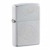 Зажигалка ZIPPO Clock с покрытием Satin Chrome, латунь/сталь, серебристая, матовая, 38x13x57 мм