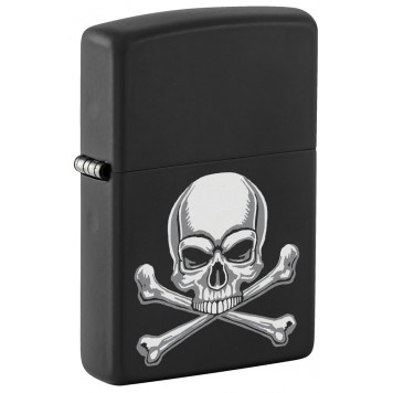 Зажигалка ZIPPO с покрытием Black Matte, латунь/сталь, серебристая, 38x13x57 мм