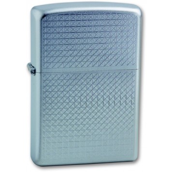 Зажигалка ZIPPO Diamond Plate, с покрытием Satin Chrome™, латунь/сталь, серебристая, 38x13x57 мм