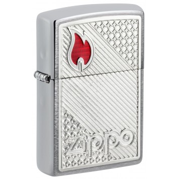 Зажигалка ZIPPO Classic с покрытием Brushed Chrome, латунь/сталь, серебристая, 38x13x57 мм