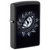 Зажигалка ZIPPO Dragon Eye с покрытием Black Light, латунь/сталь, черная,матовая 38x13x57 мм