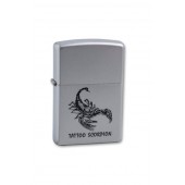 Зажигалка ZIPPO Tattoo Scorpion, с покрытием Satin Chrome™, латунь/сталь, серебристая, 38x13x57 мм
