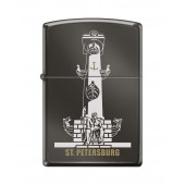 Зажигалка ZIPPO Ростральная колонна, с покрытием Black Ice®, латунь/сталь, чёрная, 38x13x57 мм