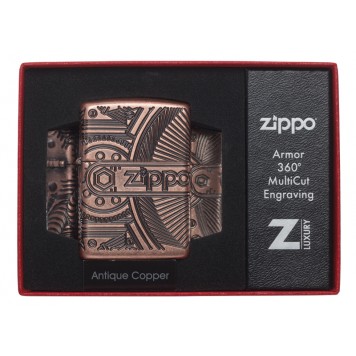 Зажигалка ZIPPO Armor™ с покрытием Antique Copper™, латунь/сталь, медная, матовая, 38x13x57 мм-4