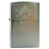 Зажигалка ZIPPO Dragon, с покрытием Brushed Chrome, латунь/сталь, серебристая, матовая, 38x13x57 мм