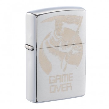 Зажигалка ZIPPO с покрытием Brushed Chrome, латунь/сталь,серебристая, 38x13x57 мм