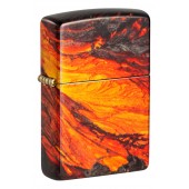 Зажигалка ZIPPO Lava Flow с покрытием 540 Tumbled Brass, латунь/сталь, оранжевая, 38x13x57 мм