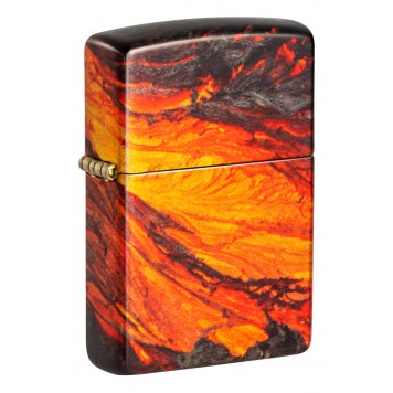 Зажигалка ZIPPO Lava Flow с покрытием 540 Tumbled Brass, латунь/сталь, оранжевая, 38x13x57 мм