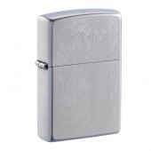 Зажигалка ZIPPO с покрытием Satin Chrome, латунь/сталь, серебристая, матовая, 38x13x57 мм