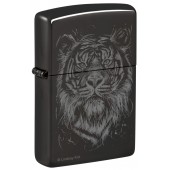 Зажигалка ZIPPO Big Cat с покрытием High Polish Black, латунь/сталь, черная, глянцевая, 38x13x57 мм