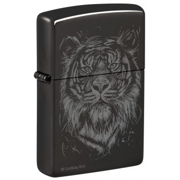 Зажигалка ZIPPO Big Cat с покрытием High Polish Black, латунь/сталь, черная, глянцевая, 38x13x57 мм