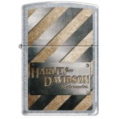 Зажигалка ZIPPO Harley-Davidson® с покрытием Satin Chrome™, латунь/сталь, серебристая, 38x13x57 мм