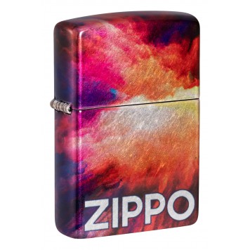 Зажигалка ZIPPO Tie Dye с покрытием 540 Tumbled Chrome, латунь/сталь, разноцветная, 38x13x57 мм