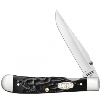 Нож перочинный ZIPPO Rough Black Synthetic Trapperlock, 105 мм, чёрный + ЗАЖИГАЛКА ZIPPO 207