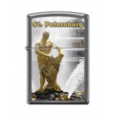 Зажигалка ZIPPO Петергоф с покрытием Gray Dusk , латунь/сталь, серая, матовая, 38x13x57 мм