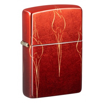 Зажигалка ZIPPO Ombre Flames с покрытием 540 Tumbled Brass, латунь/сталь, разноцветная, 38x13x57 мм