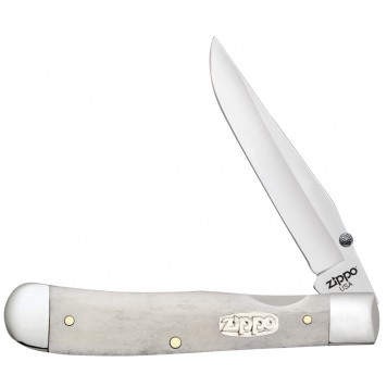 Нож перочинный ZIPPO Smooth Natural Bone Trapperlock, 105 мм, цвет слоновой кости + ЗАЖИГАЛКА 207