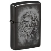 Зажигалка ZIPPO Clown с покрытием High Polish Black, латунь/сталь, черная, глянцевая, 38x13x57 мм