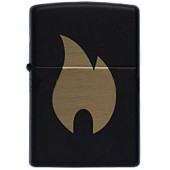 Зажигалка ZIPPO Flame с покрытием Black Matte, латунь/сталь, чёрная, матовая, 38x13x57 мм