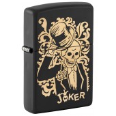 Зажигалка ZIPPO Skull Design с покрытием Black Matte, латунь/сталь, черная, 38x13x57 мм