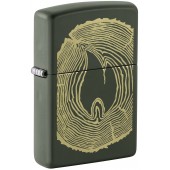 Зажигалка ZIPPO Wood Ring с покрытием Green Matte, латунь/сталь, зеленая, матовая, 38x13x57 мм