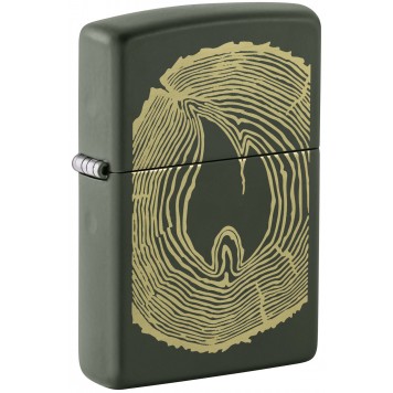 Зажигалка ZIPPO Wood Ring с покрытием Green Matte, латунь/сталь, зеленая, матовая, 38x13x57 мм