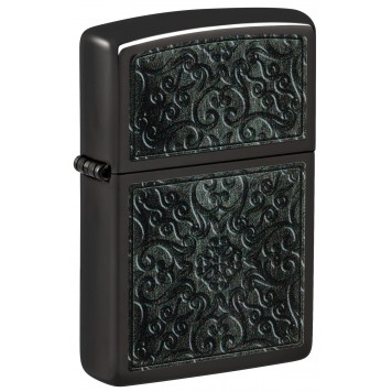 Зажигалка ZIPPO Pattern с покрытием High Polish Black, латунь/сталь, черная, глянцевая, 38x13x57 мм