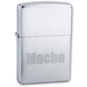 Зажигалка ZIPPO Macho, с покрытием Brushed Chrome, латунь/сталь, серебристая, матовая, 38x13x57 мм