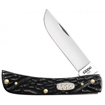 Нож перочинный ZIPPO Rough Black Synthetic Sodbuster Jr, 92 мм, чёрный + ЗАЖИГАЛКА ZIPPO 207