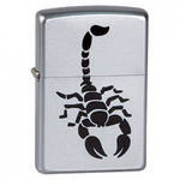 Зажигалка ZIPPO Scorpion, с покрытием Satin Chrome™, латунь/сталь, серебристая, матовая, 38x13x57 мм