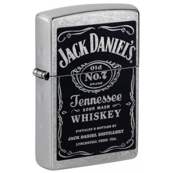 Зажигалка ZIPPO Jack Daniels® с покрытием Street Chrome, латунь/сталь, серебристая, 38x13x57 мм