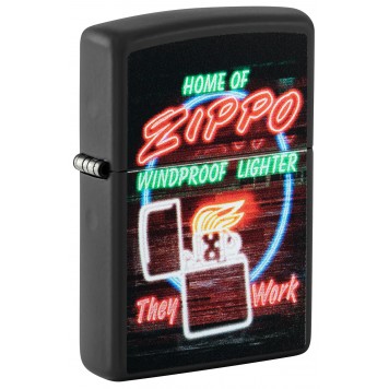 Зажигалка ZIPPO Classic с покрытием Black Matte, латунь/сталь, черная, матовая, 38x13x57 мм