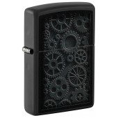 Зажигалка ZIPPO Steampunk с покрытием Black Matte, латунь/сталь, черная, матовая, 38x13x57 мм